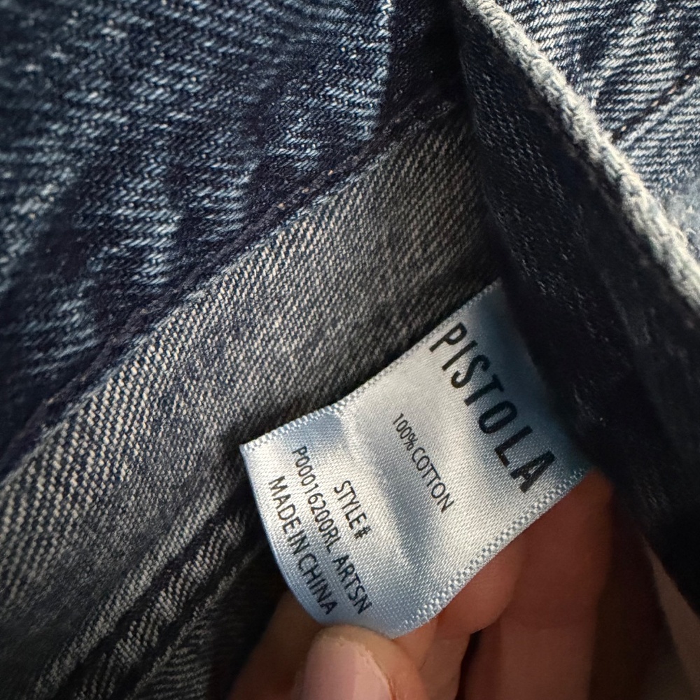Like New Pistola Lexi Mid-Rise Bowed Straight Jeans Size 26 - Picture 2 of 5